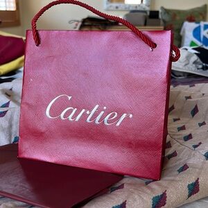 Cartier iconic Red shopping paper gift bag with tissue paper